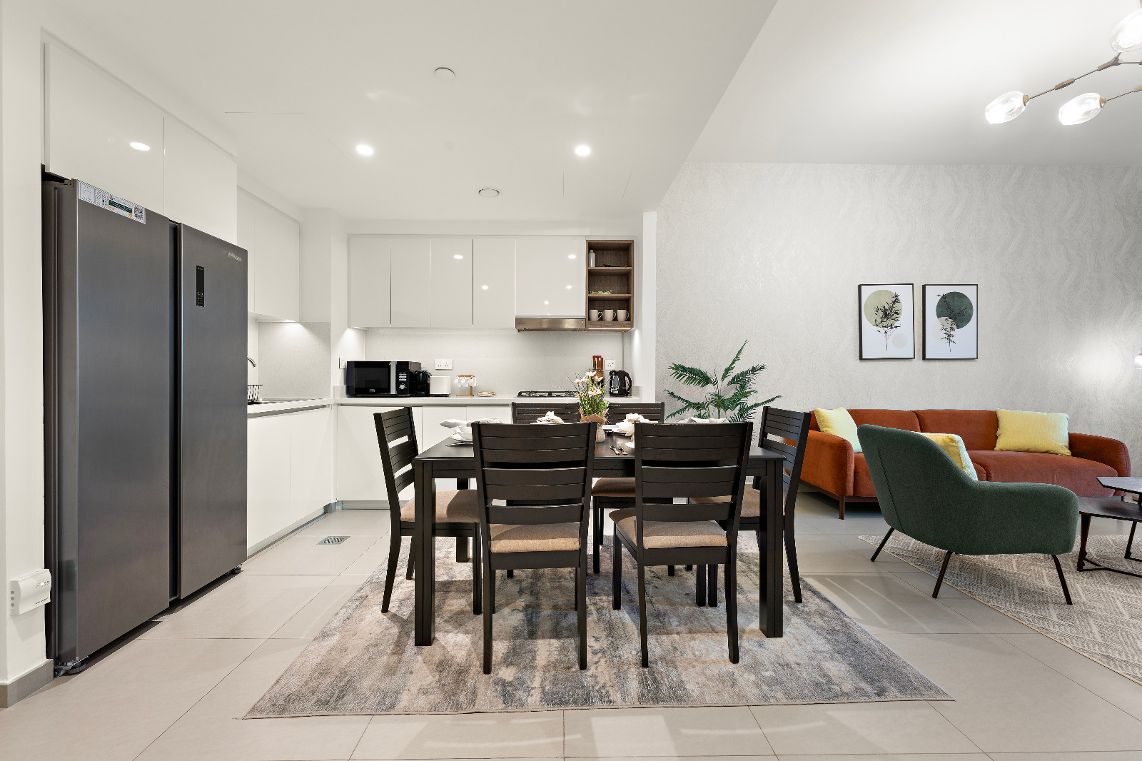 Bedroom with stunning Burj Khalifa night view